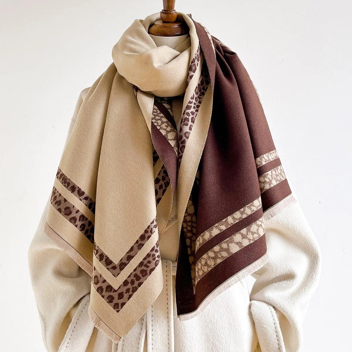 Woven Scarf Blanket - Winter Reversible Warm Large Shawl Wrap