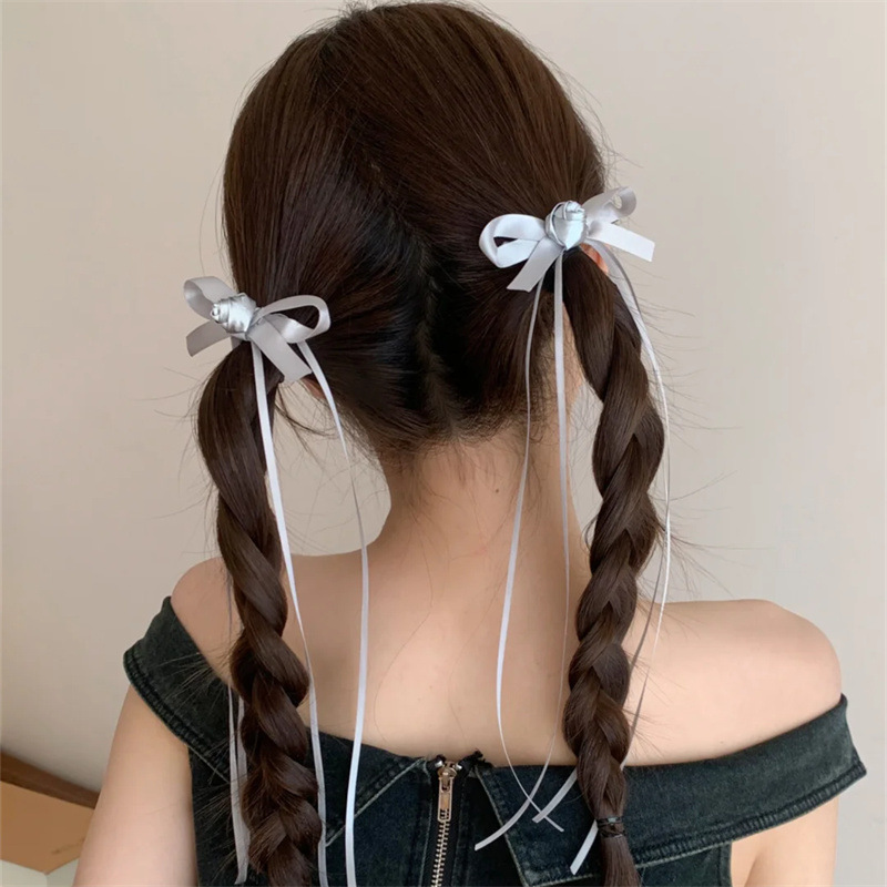 Tie Clip Silver - Women's Hair Tie Sweet Ballet Style