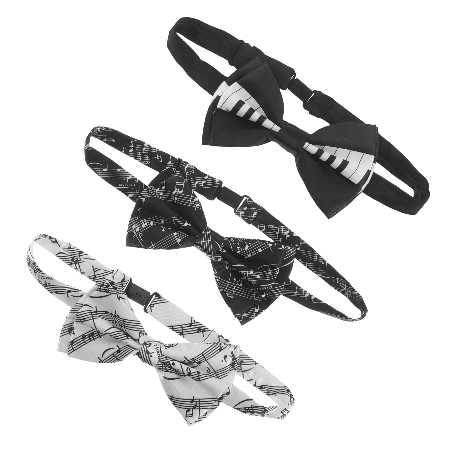 Bow Tie Pre Tied - 3Pcs Performer Bow Tie Set Piano-Themed