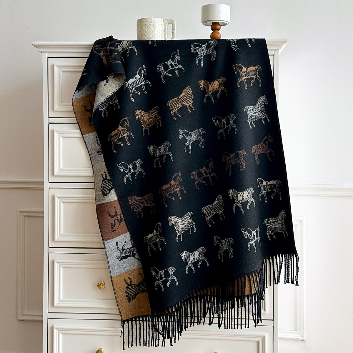 Winter Scarf Women Luxury Hors - Woven Scarf Blanket recension och pris