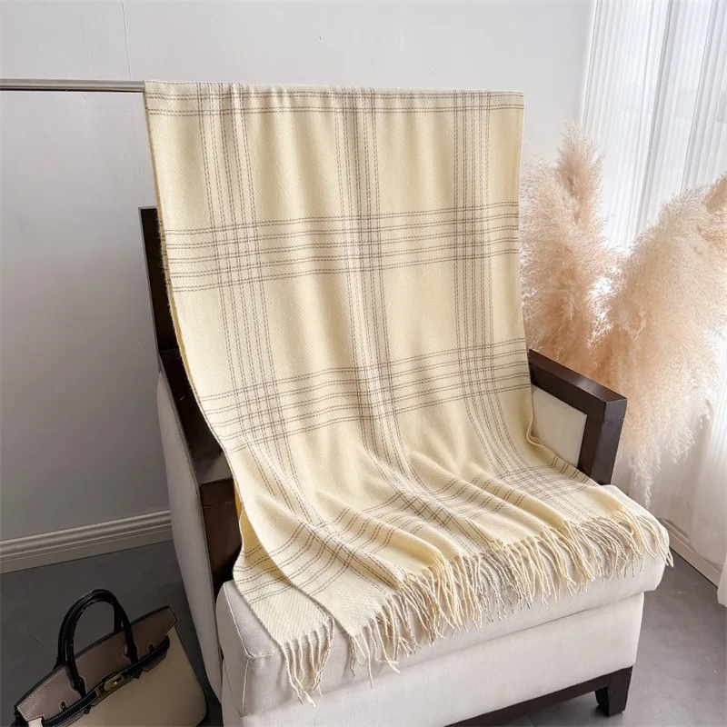 Winter Fringed Warmer Scarf fo - Woven Scarf Blanket recension och pris