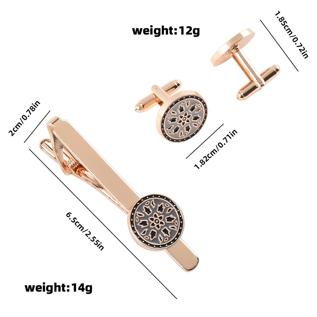 Metal Round Vintage Floral Man - Tie Bar Set Gift recension och pris