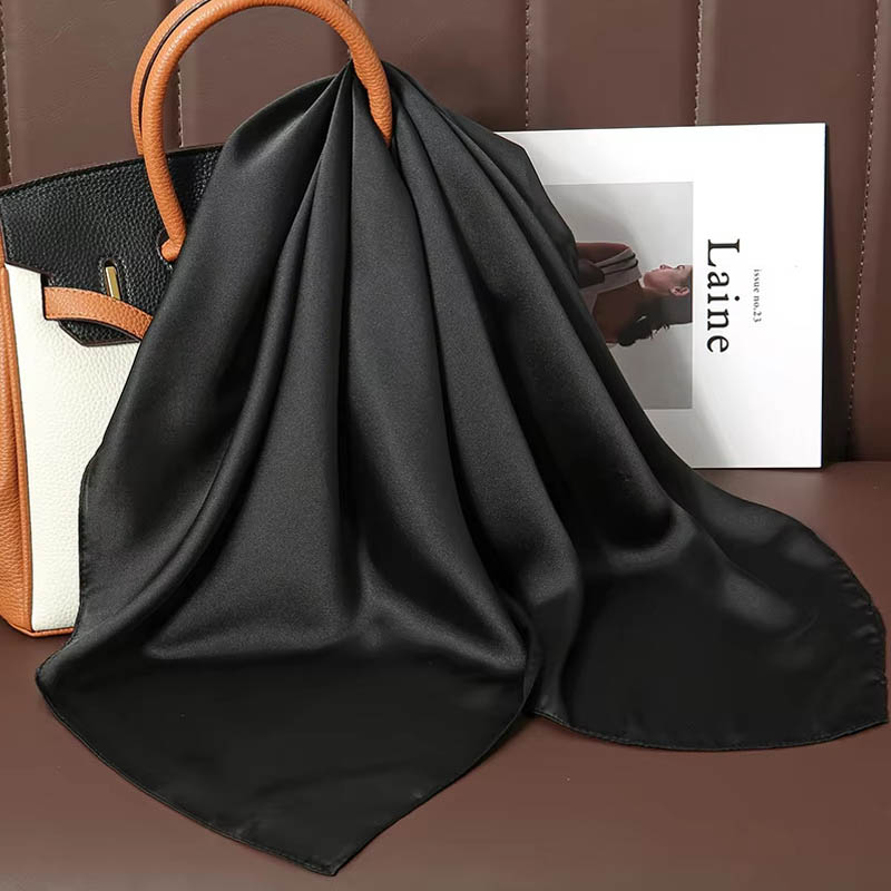 Luxury Solid Color Silk Square - Scarf Silk Square recension och pris