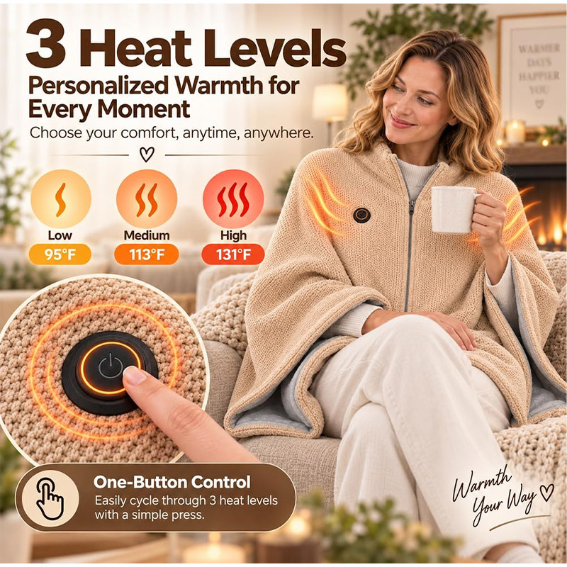 New Autumn Winter Warm Heated  - Woven Scarf Blanket recension och pris