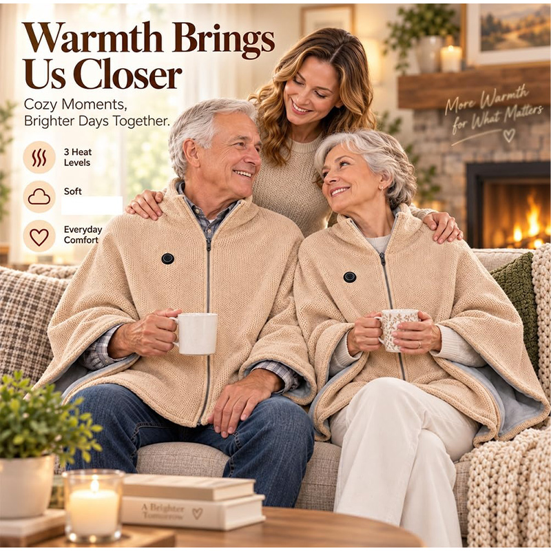 New Autumn Winter Warm Heated  - Woven Scarf Blanket recension och pris