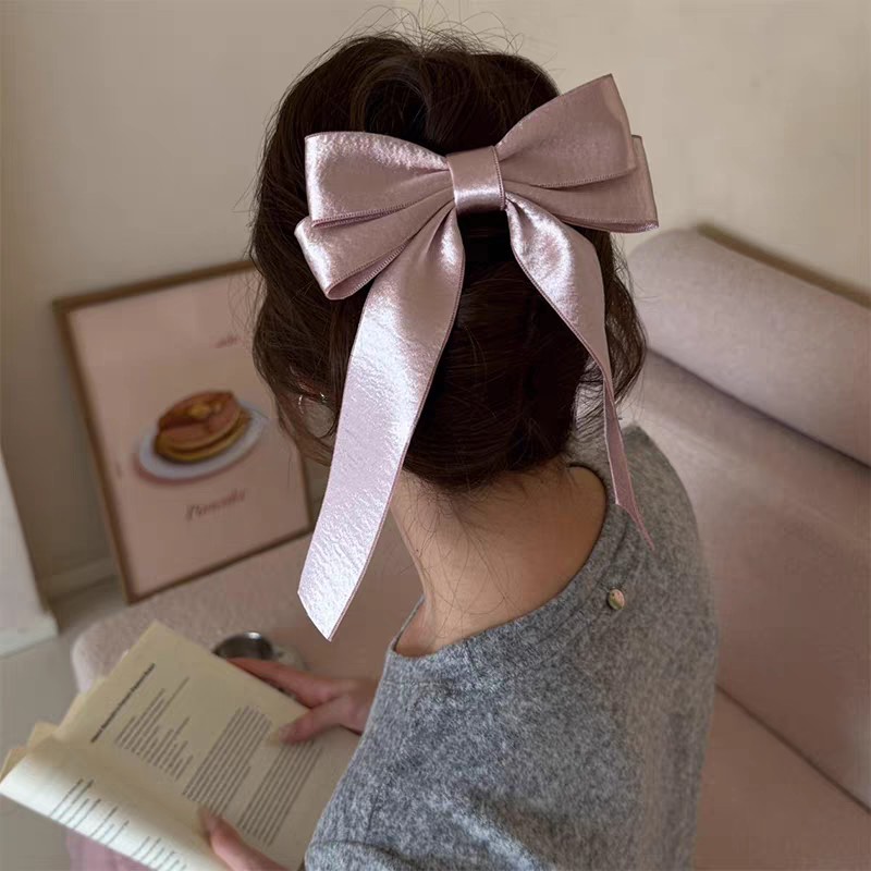 Korean Style Silver Satin Bow  - Tie Clip Silver recension och pris