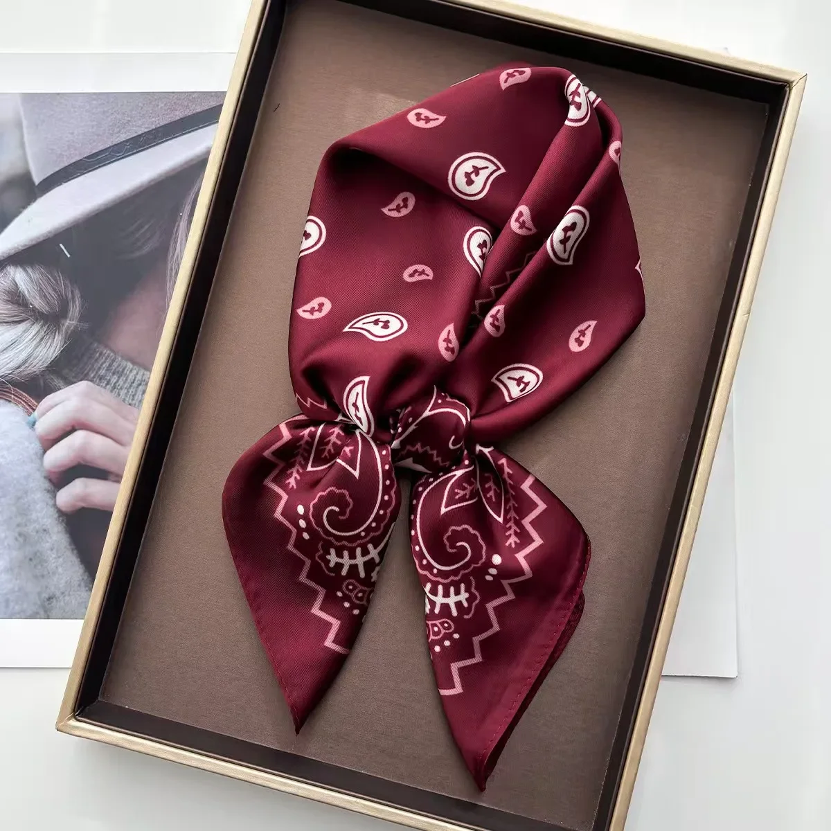 1pcs Paisley Printed Square Sc - Face Scarf Mask recension och pris
